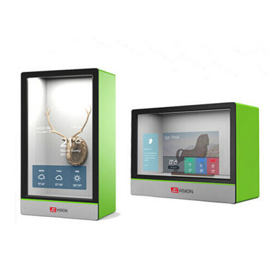 Рекламирующ прозрачную коробку дисплея LCD экрана касания LCD прозрачную 21,5 дюйма