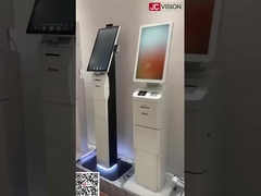 23.6 дюймов изогнутый самообслуживание сенсорный экран киоски Qr код сканер принтер