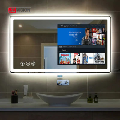 Андроида ТВ зеркала экрана касания гостиницы JCVISION зеркало IP65 Bathroom СИД домашнего умное