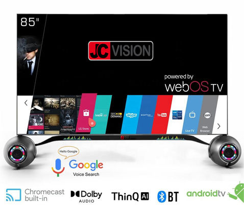 Внутренние цифровые вывески 85-дюймовые умные телевизоры 4K с Android 11 1 и углом просмотра 178x178