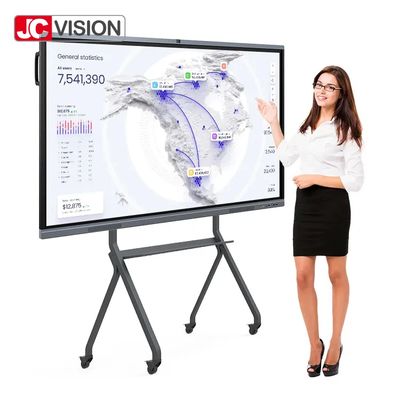 JCVISION 75 дюймовый Android 13.0 Интерактивная плоская панель 15W * 2 Стерео светодиодный подсвет
