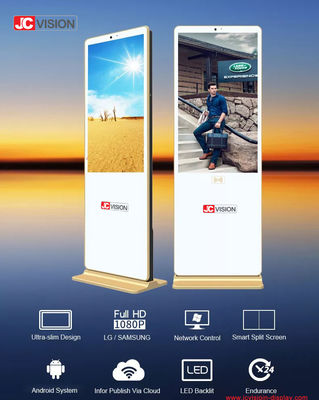 Android/Windows OS 65 дюймовый белый стенд цифровой вывески для отображения 4k- 7/24 D/H