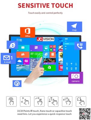 JCvision Indoor Digital Signage Displays 8 ГБ/16 ГБ емкость жесткого диска и поддержка голосовых команд