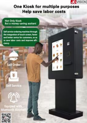JCVision Floor Standing Self-Ordering Kiosk with QR Scanner & Printer
