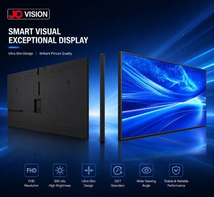 JCVision 55-Inch Indoor Digital Signage Display – E-LED Backlit, Wide Viewing Angle, Wall Mount Light Box for Retail & Hospitality (HD-352C)